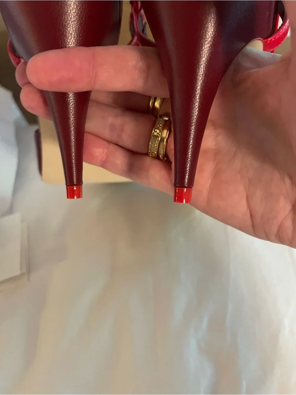 Matthieu Blazy CHANEL lambskin slingbacks Burgundy Red Heel Pump G47479 sz 37